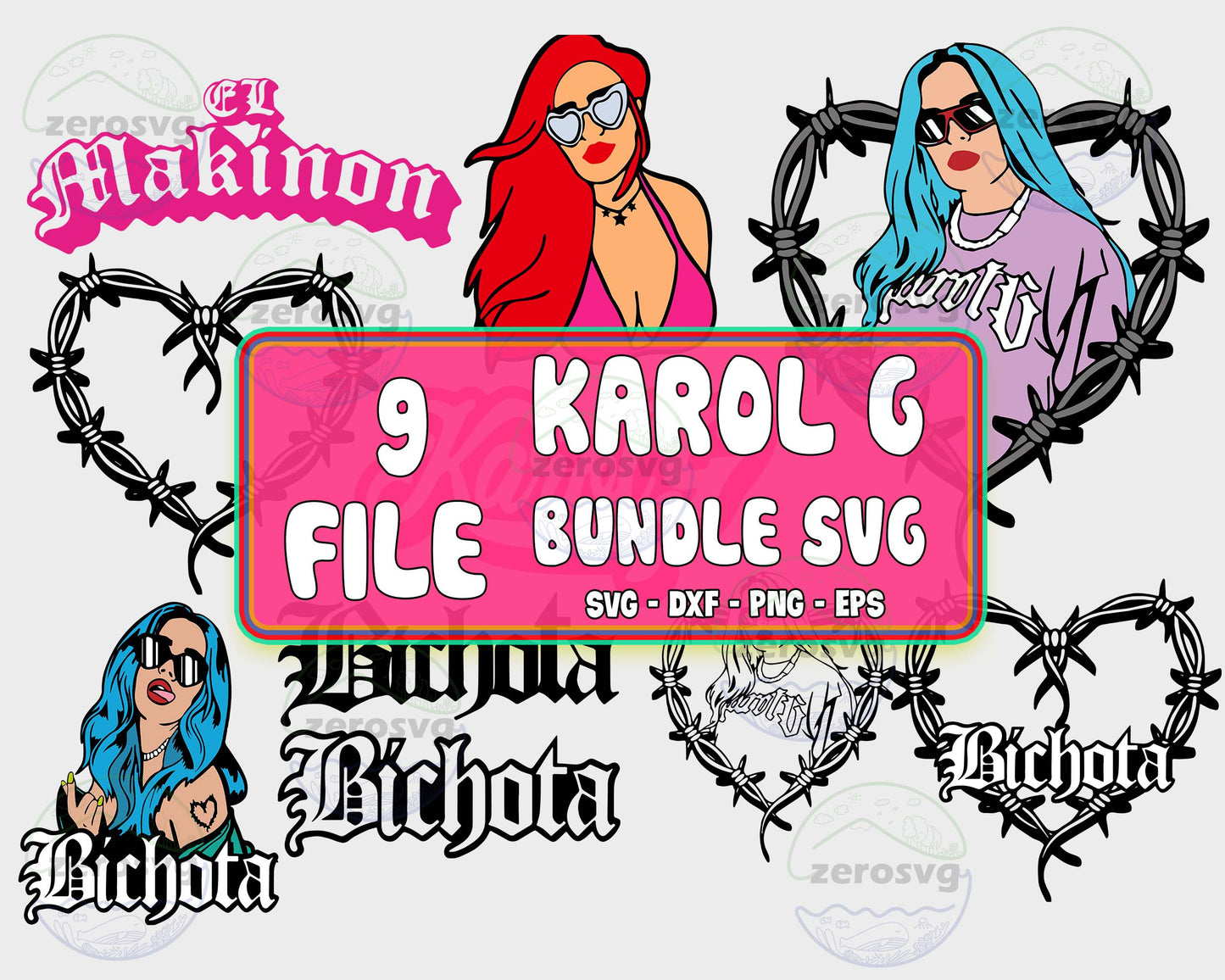 Karol G svg bundle, Mañana Sera Bonito SVG DXF PNG EPS ,9 file Karol G svg bundle,Mañana Será Bonito bundle svg, cricut , file cut , Silhouette, digital download, Instant Download