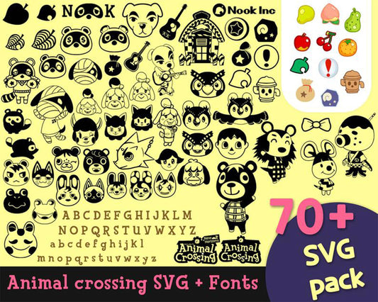 Animal Crossing SVG Bundle - 180+ files Animal Crossing SVG, EPS, PNG, DXF for Cricut, Silhouette