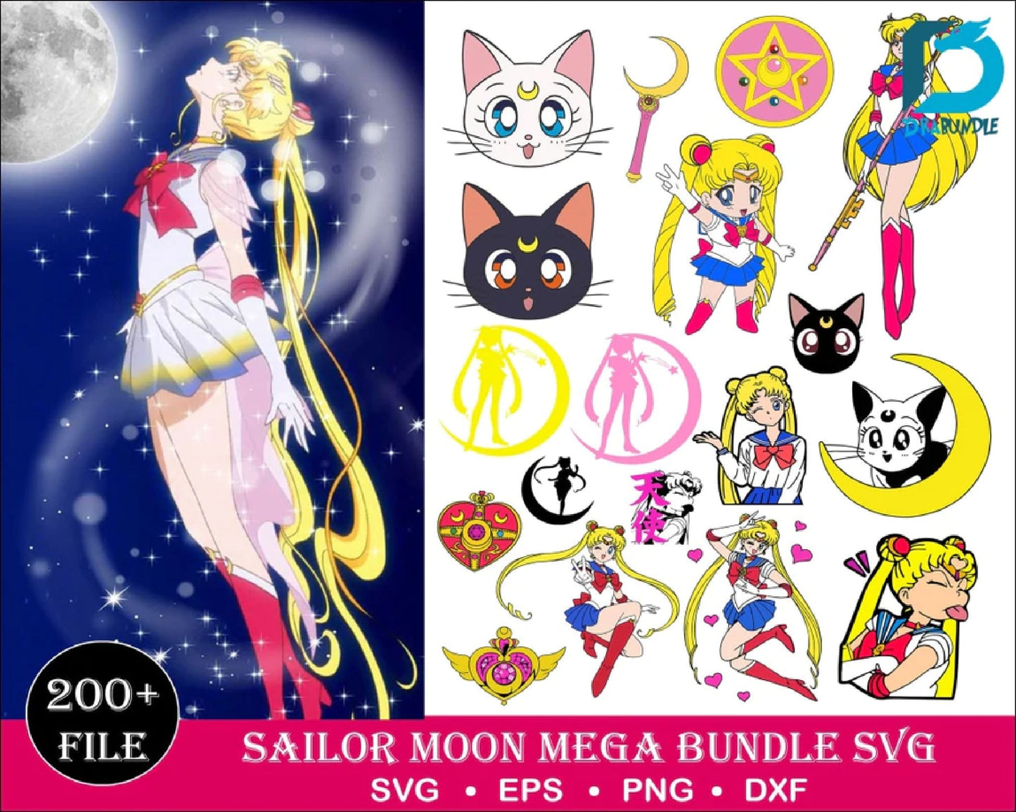 200+ Sailor Moon SVG, Feminist svg, Girls svg, woman svg, equal rights svg, cricut file, gender balance sticker