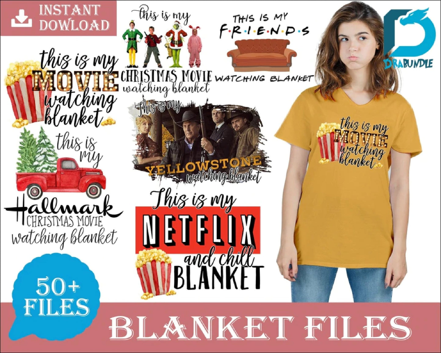 50+ Designs Netflix Blanket, Hallmark Blanket, Christmas Blanket, Movie Blanket Digital Design