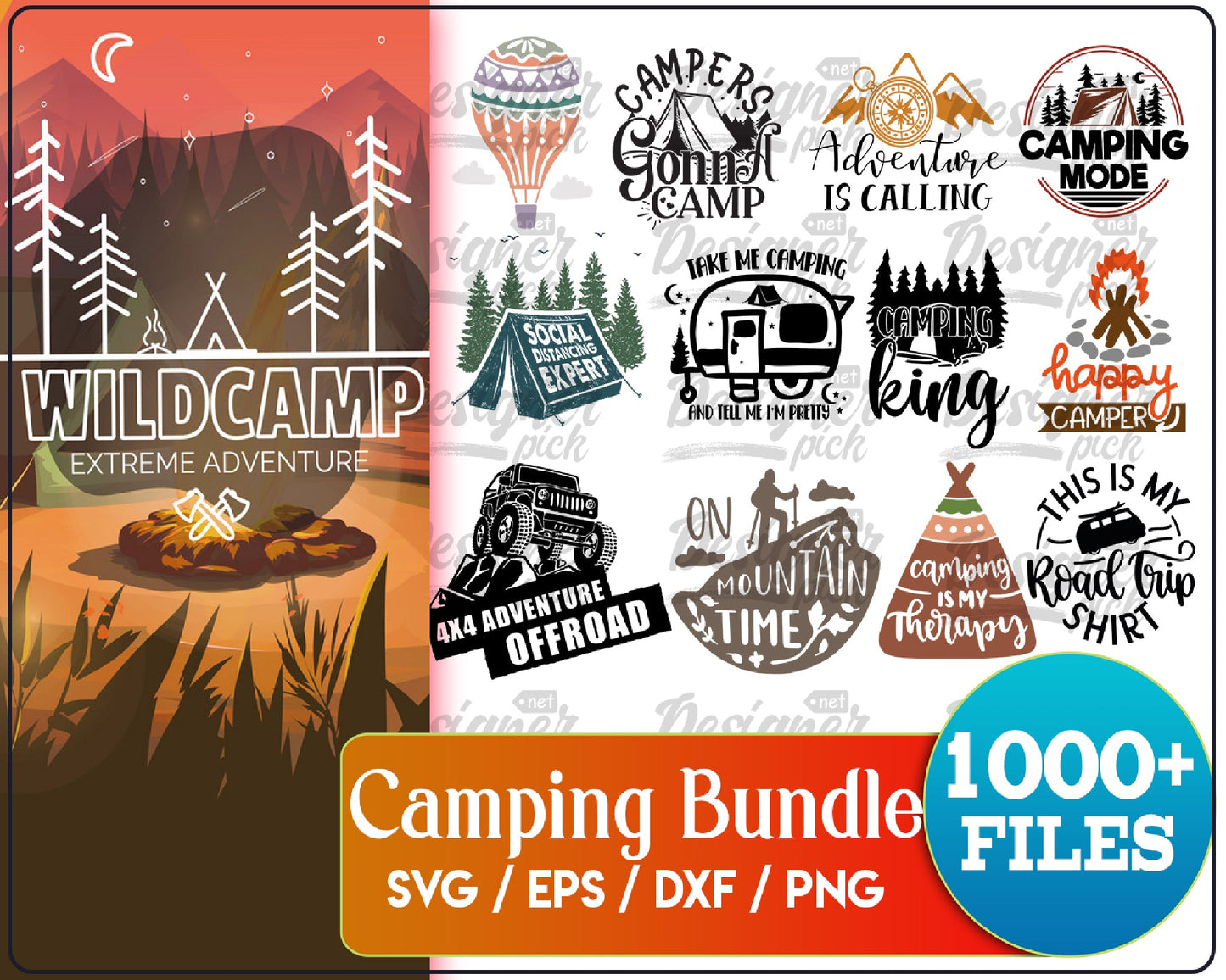 1000+ Camping SVG Bundle