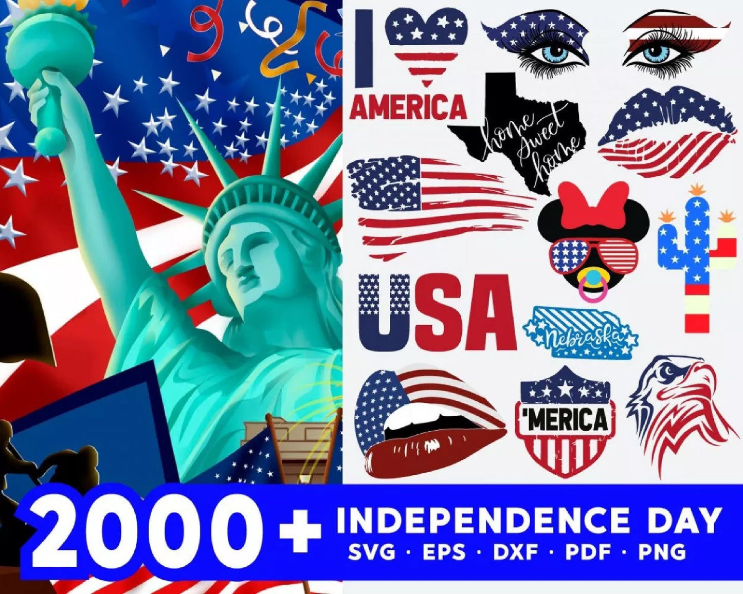 2000+ file Independence Day SVG DXF EPS PNG Bundle  cricut , file cut , vector file ,Digital Dowload