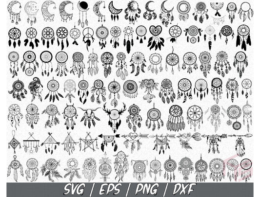 Dreamcatcher SVG Bundle - 400+ files Dreamcatcher SVG, EPS, PNG, DXF for Cricut, Silhouette