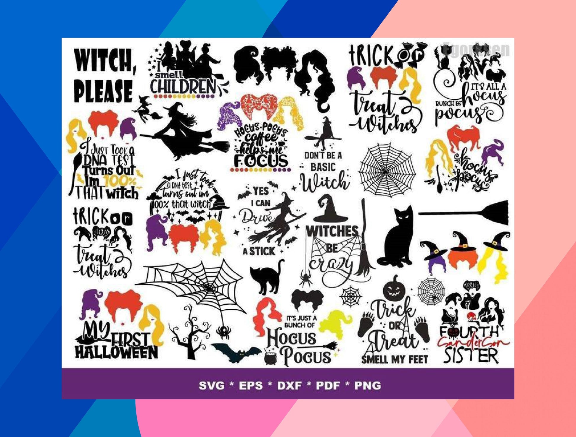 Hocus Pocus SVG Bundle - 1000+ files Hocus Pocus SVG, EPS, PNG, DXF for Cricut, Silhouette