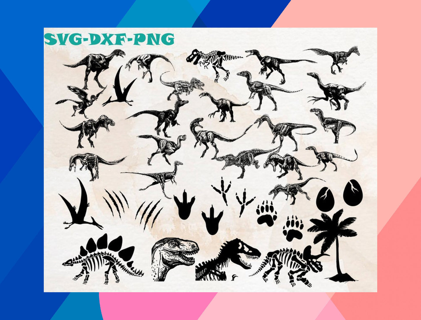 Jurassic Park SVG Bundle - 600+ files Jurassic Park SVG, EPS, PNG, DXF for Cricut, Silhouette