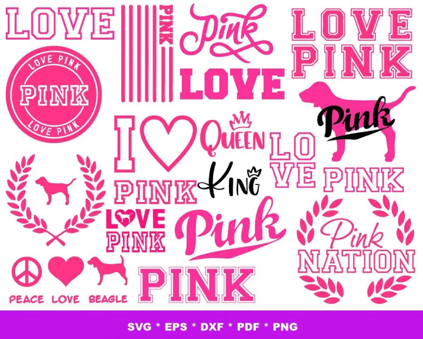 1700+ file Love Pink svg, Love Pink SVG Bundle,  Clip Art , Cricut , File cut , Vector file , Silhouette  , Digital Dowload