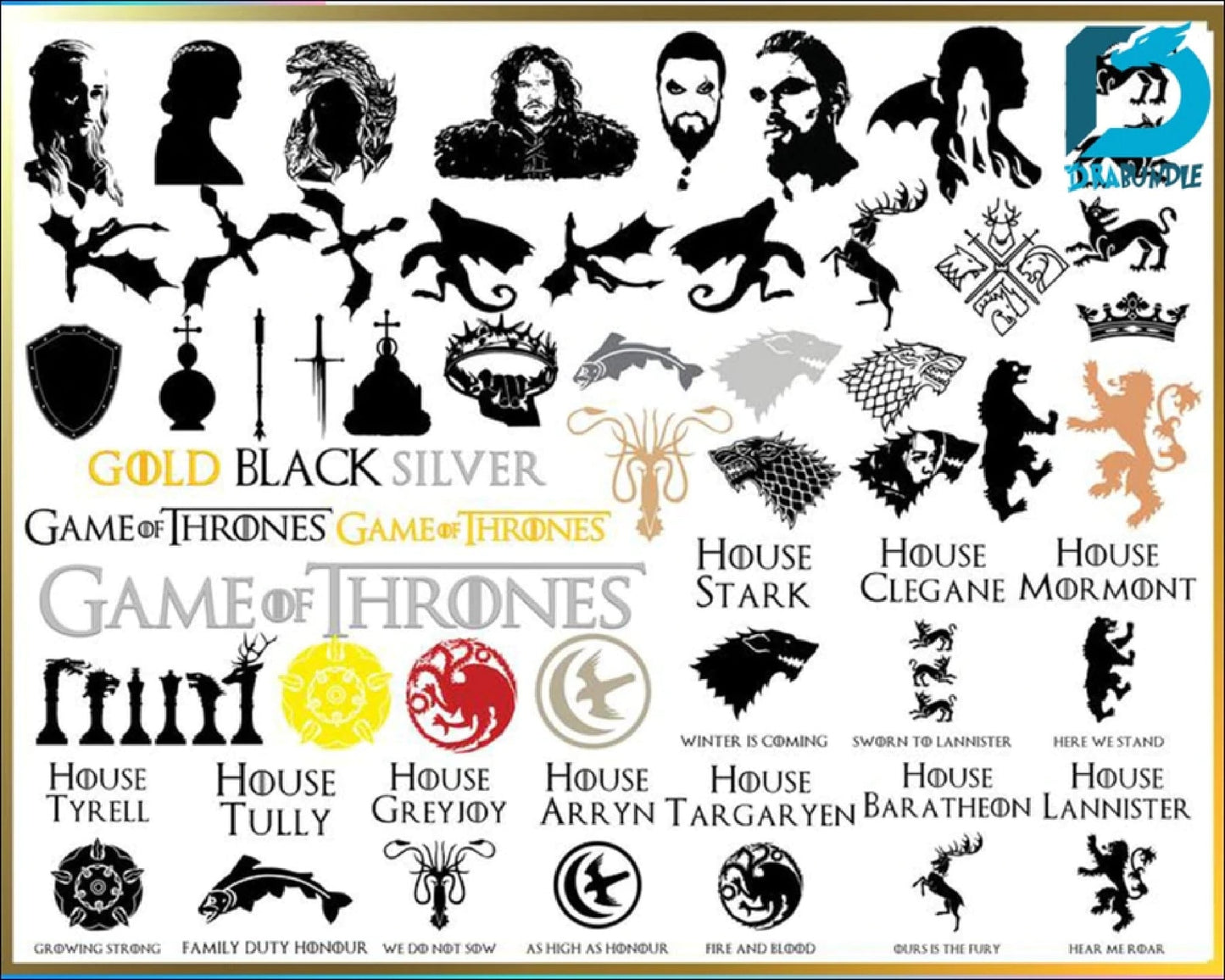 1000+ file Game Of Thrones svg, Game Of Thrones Big Bundle svg, svg,dxf,png, GOT png file, Cricut,Kids Silhouette