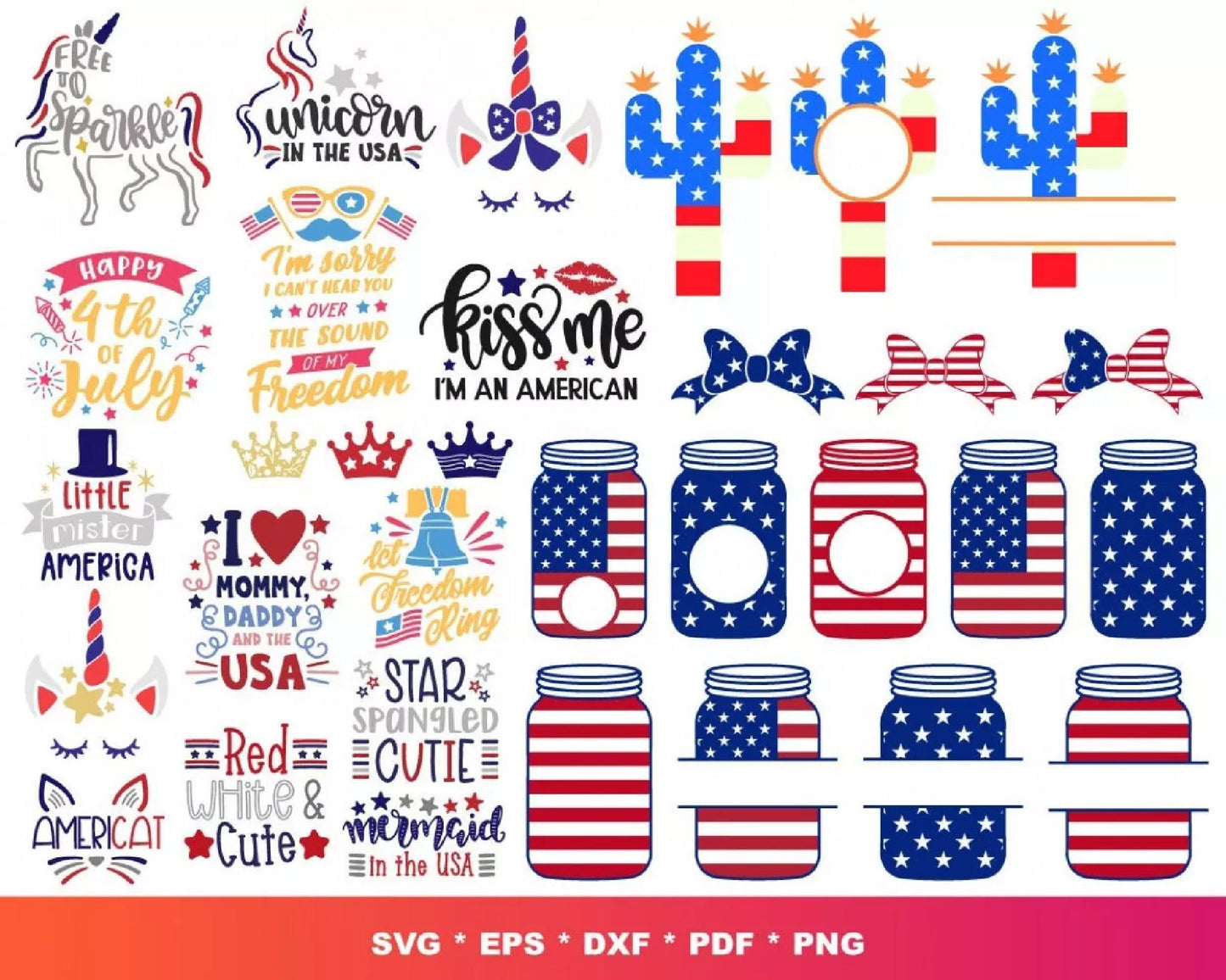 2000+ file Independence Day SVG DXF EPS PNG Bundle  cricut , file cut , vector file ,Digital Dowload