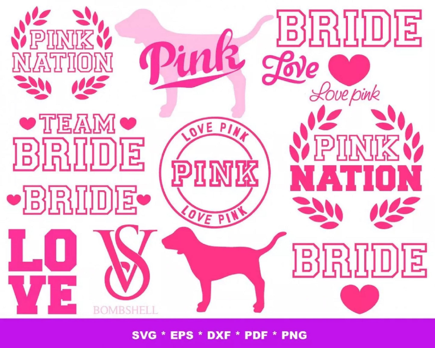 1700+ file Love Pink svg, Love Pink SVG Bundle,  Clip Art , Cricut , File cut , Vector file , Silhouette  , Digital Dowload