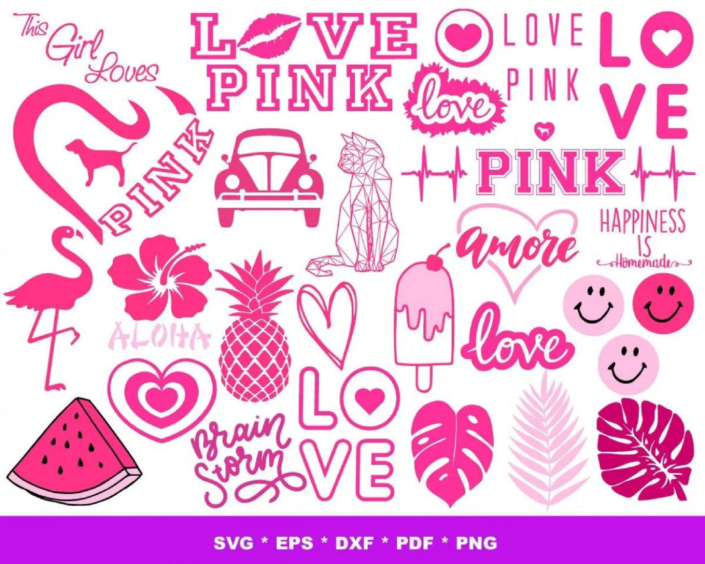 1700+ file Love Pink svg, Love Pink SVG Bundle,  Clip Art , Cricut , File cut , Vector file , Silhouette  , Digital Dowload