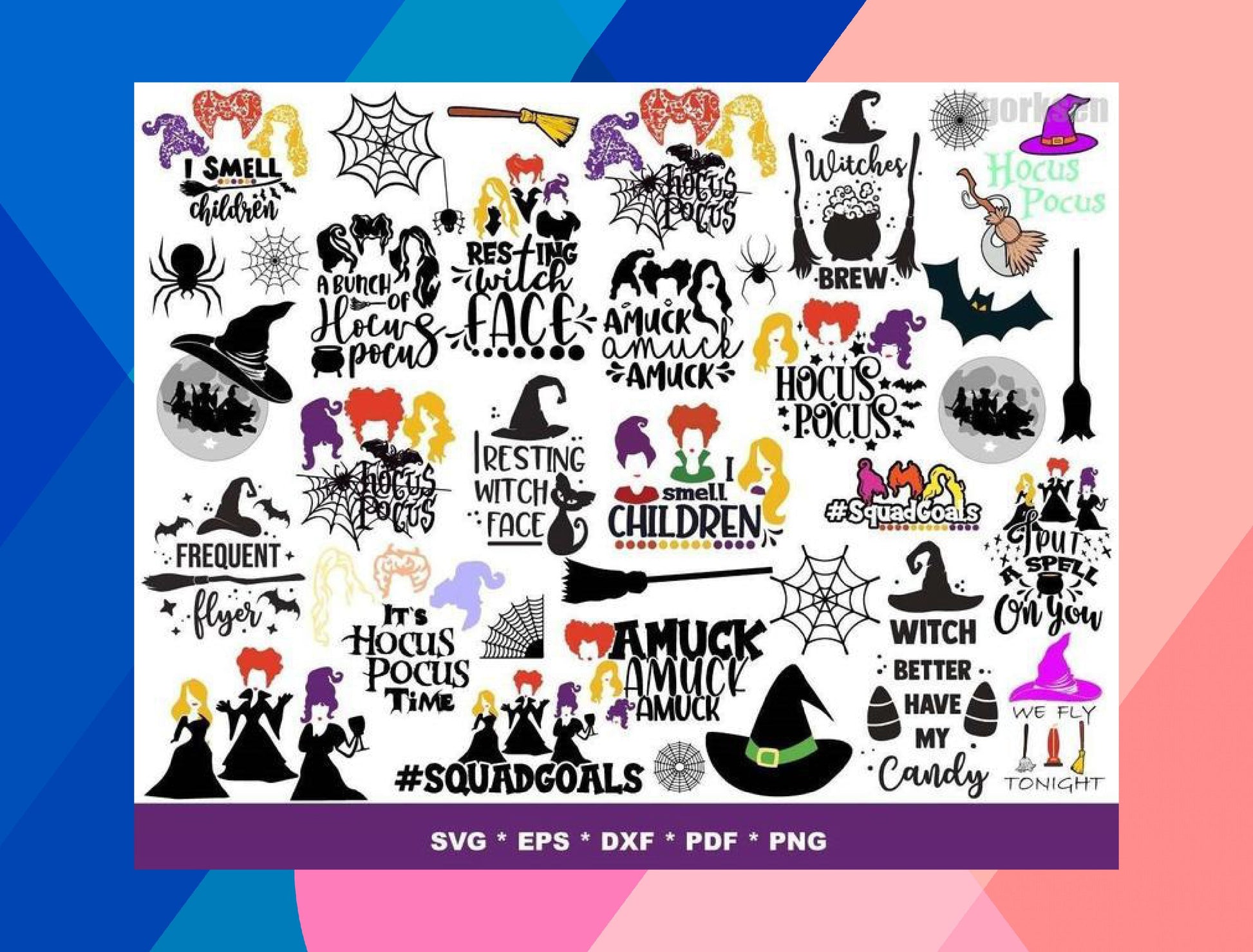 Hocus Pocus SVG Bundle - 1000+ files Hocus Pocus SVG, EPS, PNG, DXF for Cricut, Silhouette