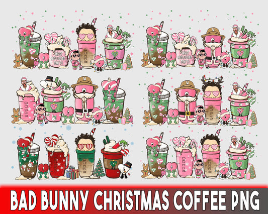 Bad Bunny christmas coffee Bundle PNG , Bad Bunny christmas coffee Bundle PNG  , file cut , Silhouette, digital download, Instant Download