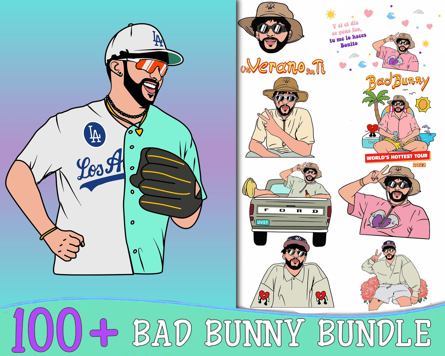 Bad bunny Ultimate giga bundle svg,  bad bunny halloween SVG  , Mega Bundle bad bunny SVG DXF EPS PNG , file cut , for Cricut,  Silhouette , digital download