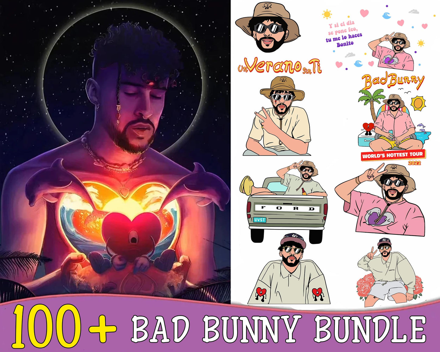 Bad bunny Ultimate giga bundle svg,  bad bunny halloween SVG  , Mega Bundle bad bunny SVG DXF EPS PNG , file cut , for Cricut,  Silhouette , digital download