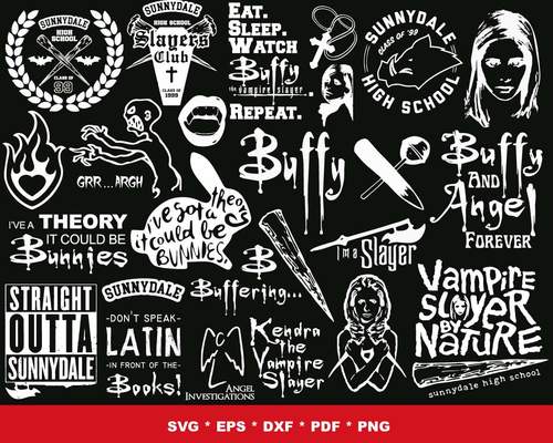 Buffy The Vampire Slayer SVG Bundle - 1000+ files Buffy The Vampire Slayer SVG, EPS, PNG, DXF for Cricut, Silhouette