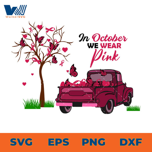 In October We Wear Pink SVG