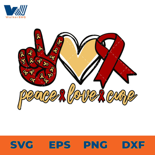 Peace Love Cure SVG