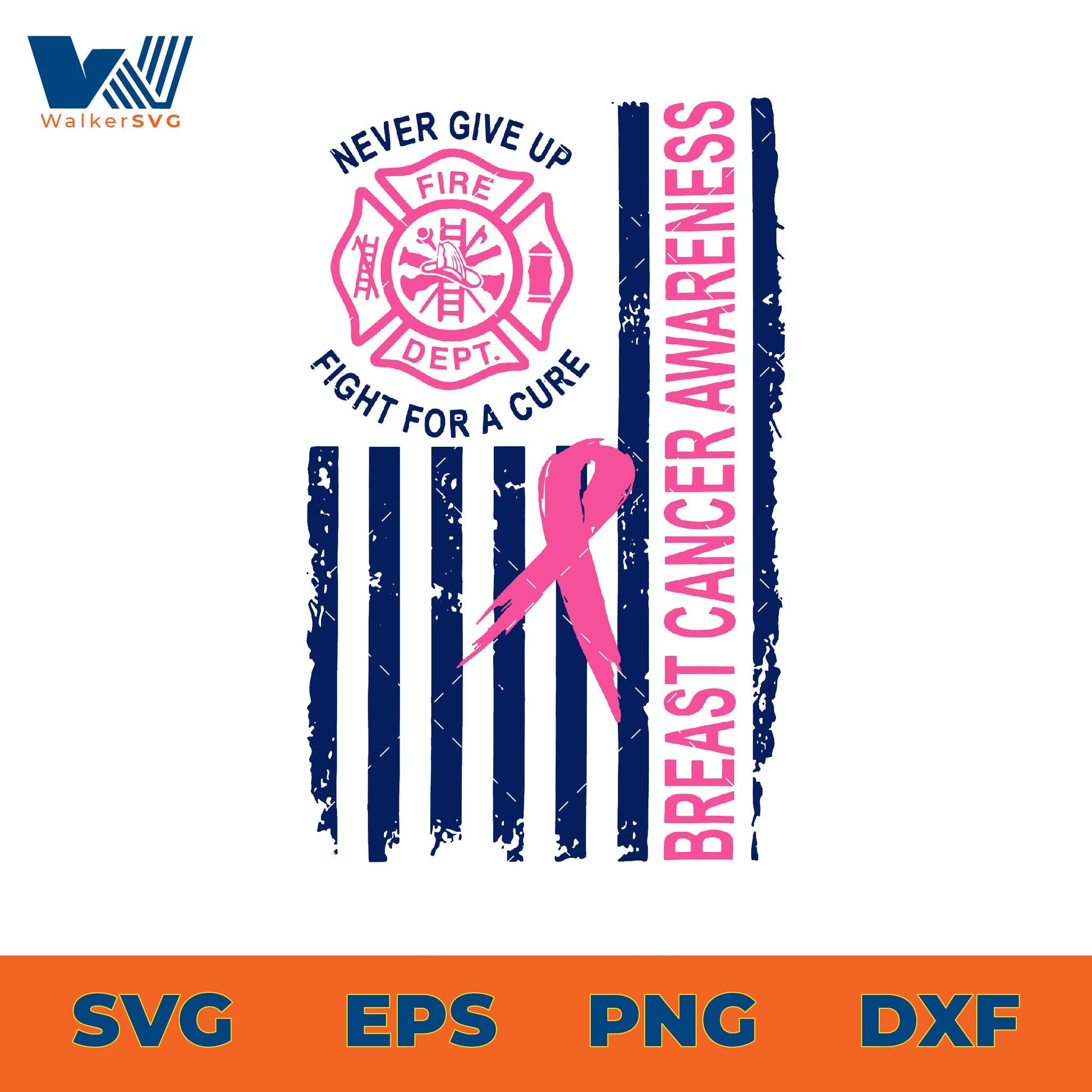 Fire Fighter Support Breast Cancer Awareness SVG