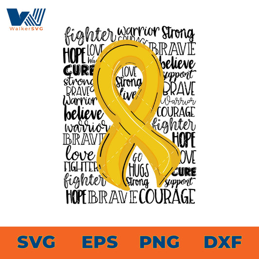 Childhood Cancer Gold Ribbon SVG