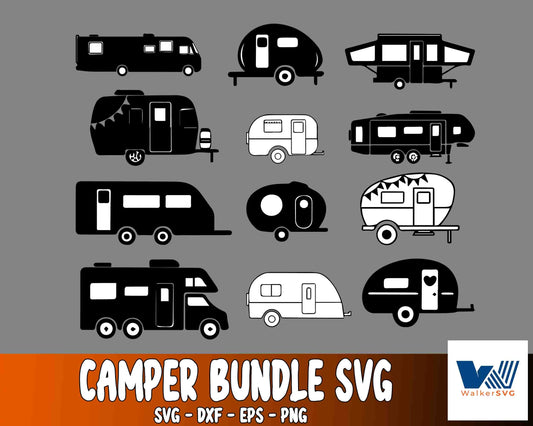 Camper bundle svg ,Camper svg, file cut , for Cricut,  Silhouette , digital download