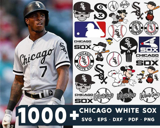 Chicago White Sox SVG Bundle - 1000+ files Chicago White Sox SVG, EPS, PNG, DXF for Cricut, Silhouette