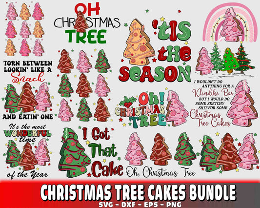 Christmas tree cakes SVG , Christmas tree cakes bundle SVG PNG DXF EPS , cricut , file cut , Silhouette, digital download, Instant Download