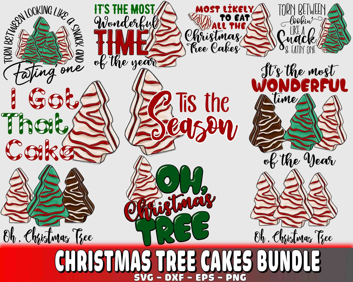 Christmas tree cakes SVG , Christmas tree cakes 2 bundle SVG PNG DXF EPS , cricut , file cut , Silhouette, digital download, Instant Download