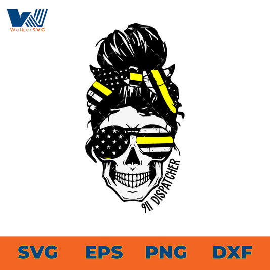 911 Dispatcher Skull SVG