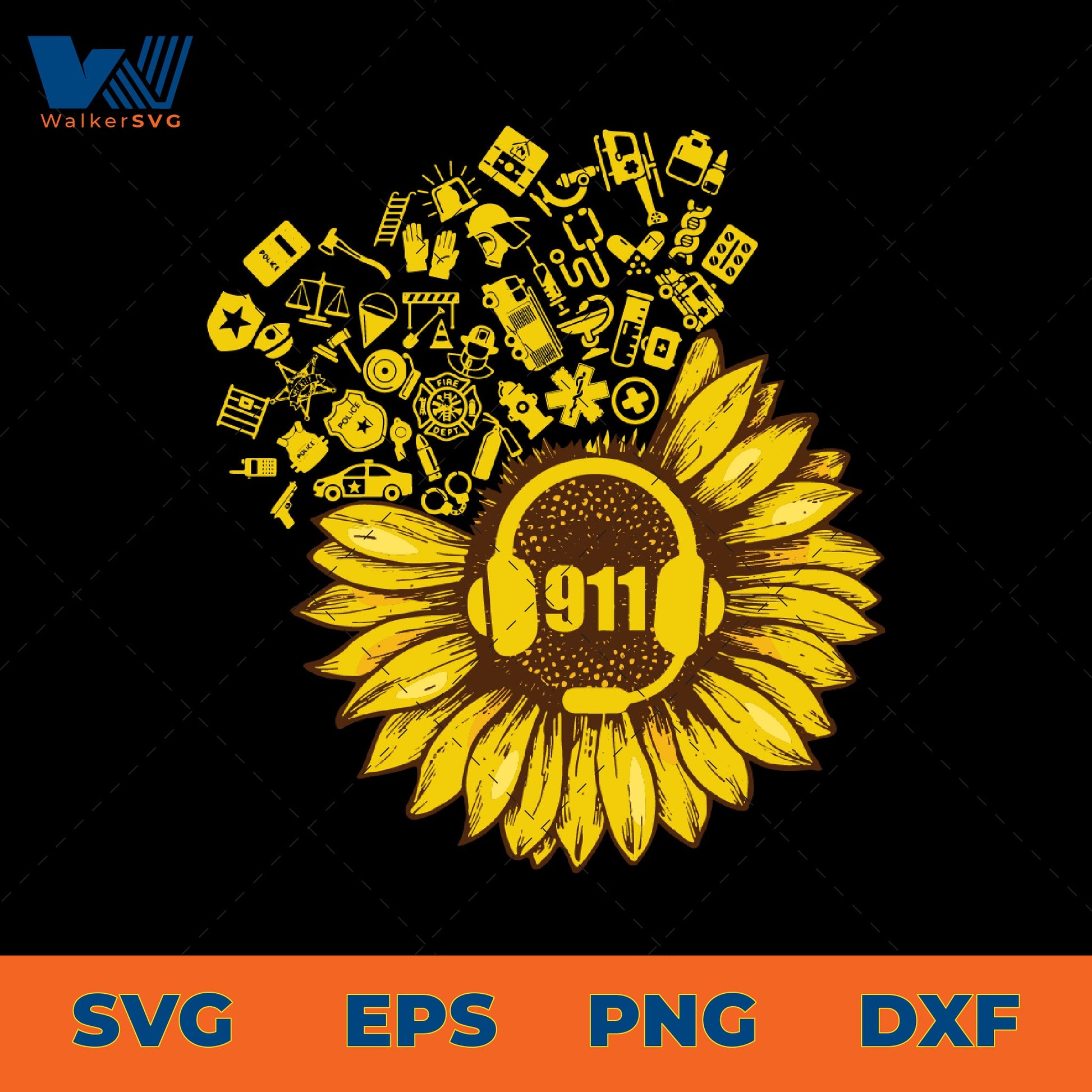 911 Dispatcher Sunflower SVG