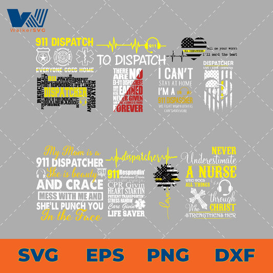 911 Dispatcher Quotes SVG Bundle