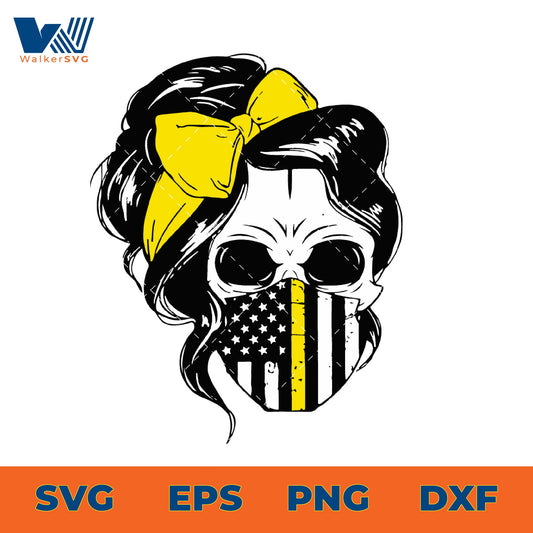 911 Dispatcher Skull Girl SVG