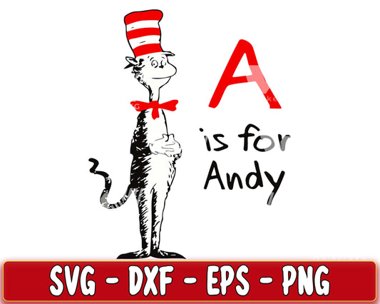 A is for andy SVG, EPS, PNG, DXF , cricut , file cut, for Cricut, Silhouette , digital download, Instant Download