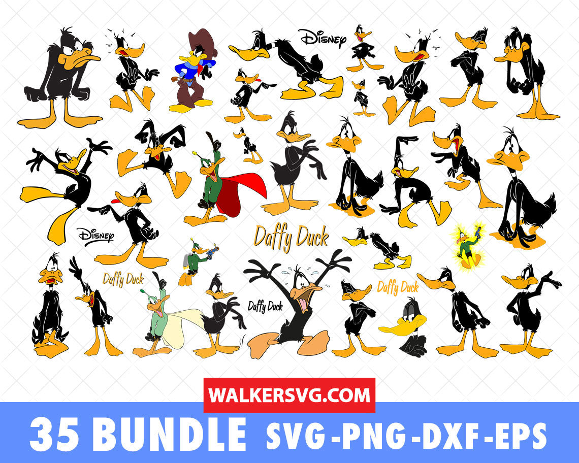 Daffy Duck SVG Bundle - 150+ files Daffy Duck SVG, EPS, PNG, DXF for Cricut, Silhouette