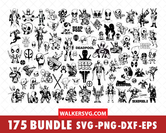 Deadpool SVG Bundle 2.0 - 700+ files Deadpool SVG, EPS, PNG, DXF for Cricut, Silhouette