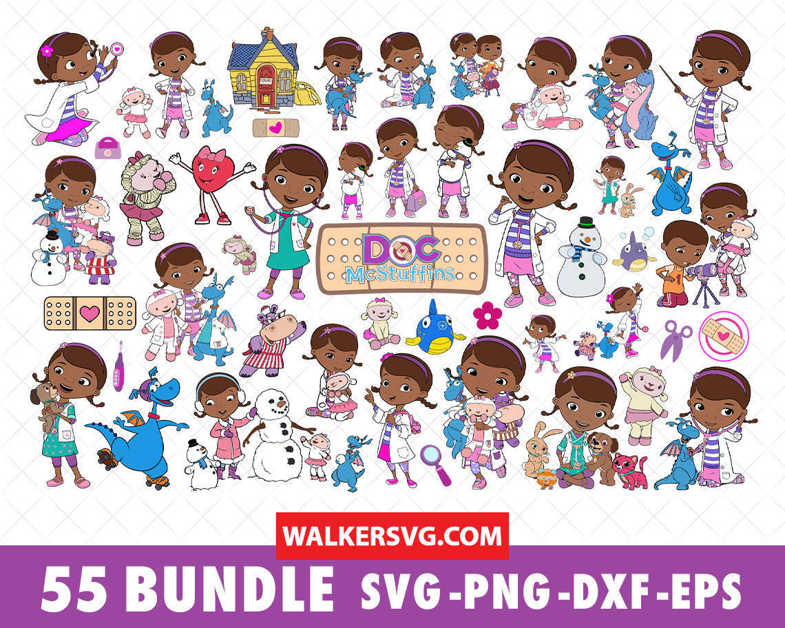 Doc McStuffins SVG Bundle - 220+ files Doc McStuffins SVG, EPS, PNG, DXF for Cricut, Silhouette