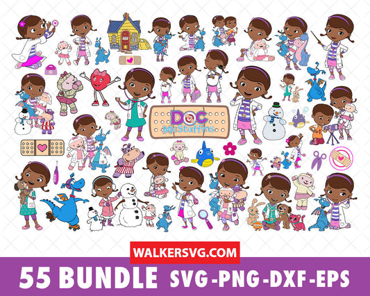 Doc McStuffins SVG Bundle - 220+ files Doc McStuffins SVG, EPS, PNG, DXF for Cricut, Silhouette