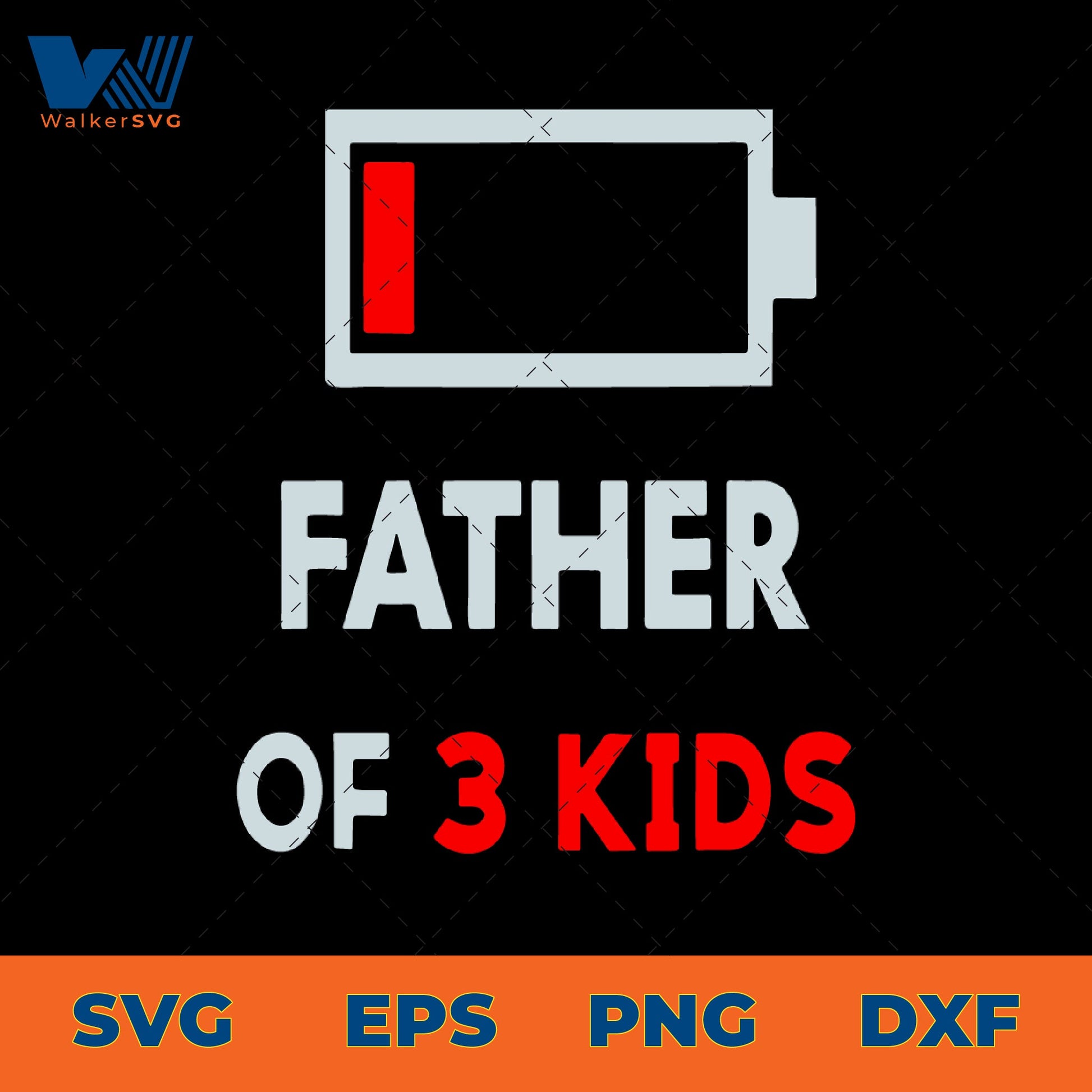 Father Of 3 Kids SVG