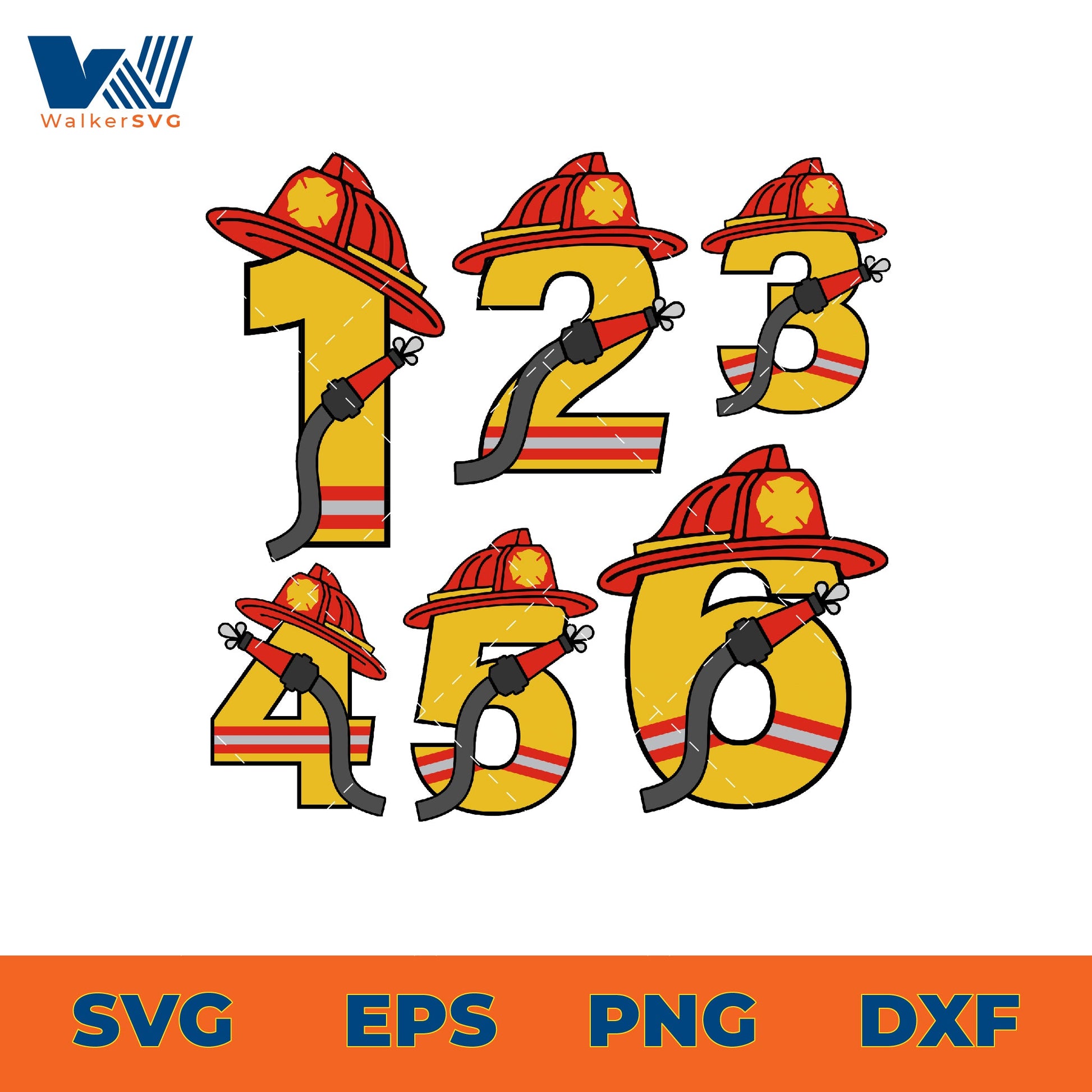 Firefighter Number SVG Bundle