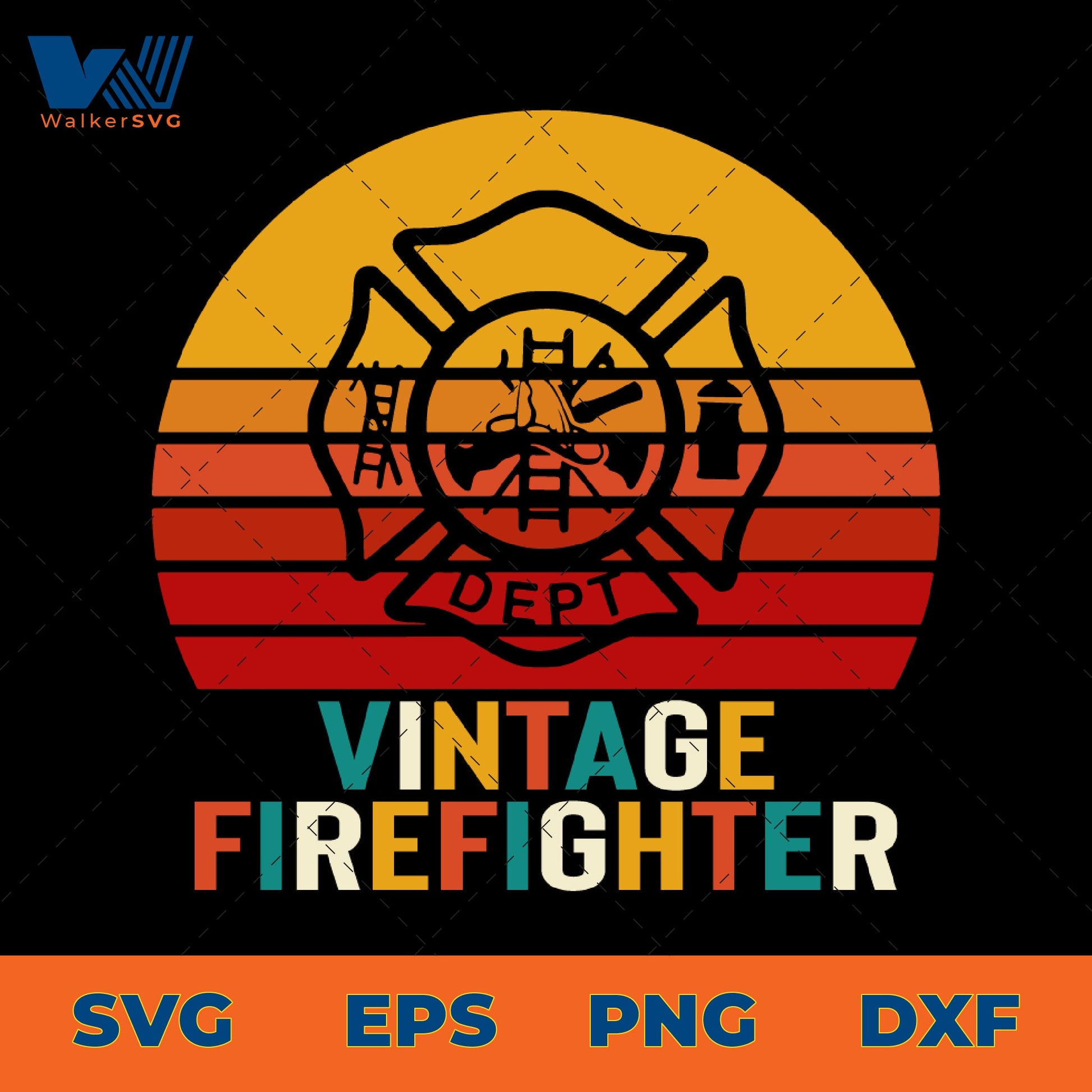 Vintage Firefighter SVG