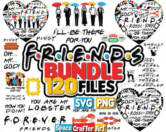 Friends SVG Bundle - 120+ files Friends SVG, EPS, PNG, DXF for Cricut, Silhouette