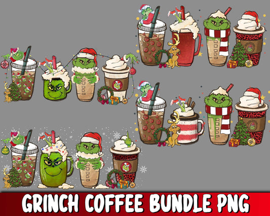 Grinch coffee bundle PNG , Cutting Image, cricut , file cut , digital download ,Instant Download