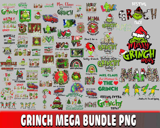 Grinch christmas bundle PNG , Grinch mega bundle PNG , file cut , Silhouette, digital download, Instant Download