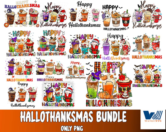 Hallothanksmas bundle png ,bundle halloween PNG , Silhouette , Digital download