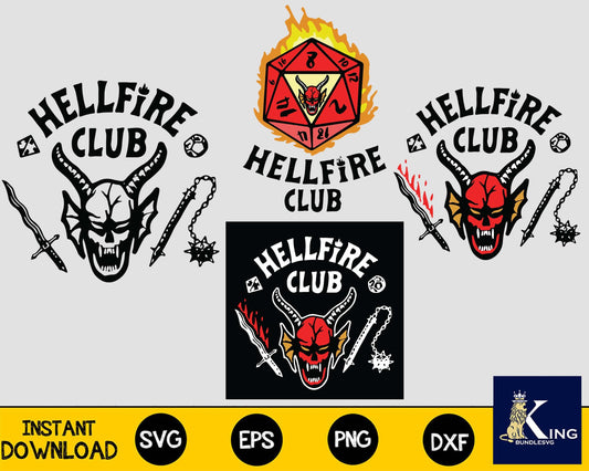 Hellfire Club svg,Mega Bundle Stranger Things svg,dxf,eps, png,  Cricut , File cut , Vector file , Silhouette Digital Dowload