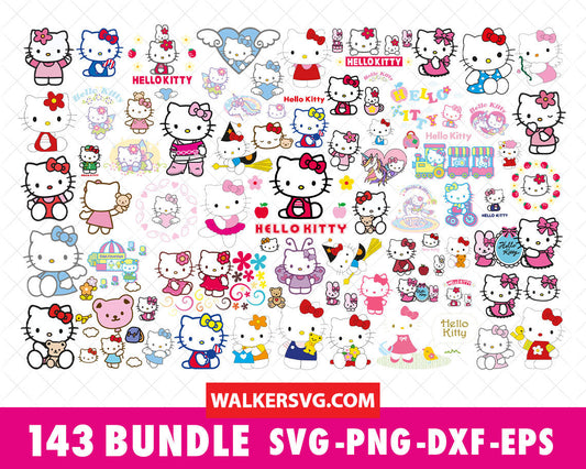 Hello Kitty SVG Bundle 2.0 - 575+ files Hello Kitty SVG, EPS, PNG, DXF for Cricut, Silhouette