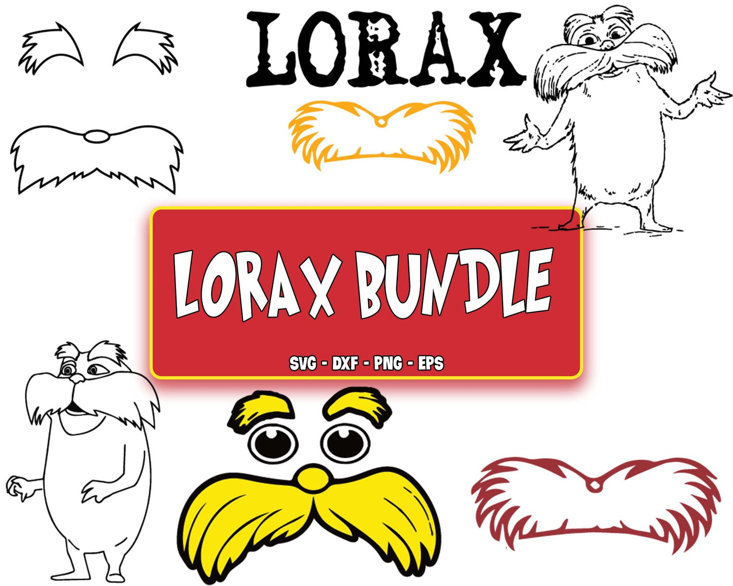 Lorax svg bundle, tress SVG, EPS, PNG, DXF , cricut , file cut, for Cricut, Silhouette , digital download, Instant Download