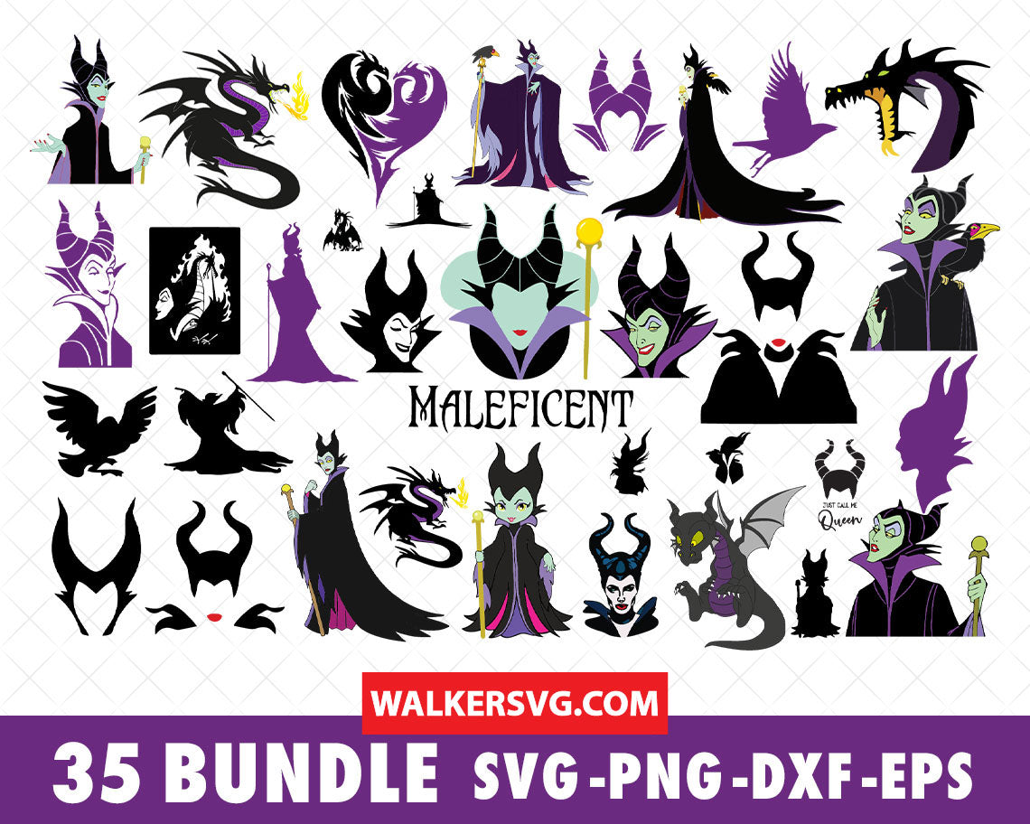 Melficent SVG Bundle - 140+ files Melficent SVG, EPS, PNG, DXF for Cricut, Silhouette