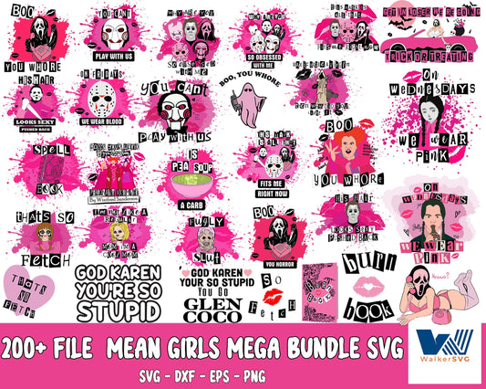 Mean Girls svg,200+ file  Mean Girls Bundle svg ,bundle halloween svg, file cut , for Cricut,  Silhouette , digital download