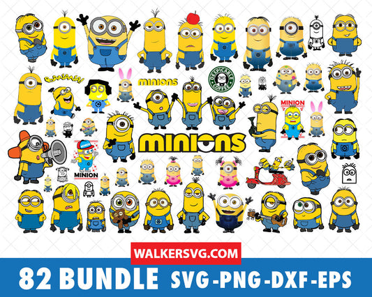 Minions SVG Bundle - 330+ files Minions SVG, EPS, PNG, DXF for Cricut, Silhouette