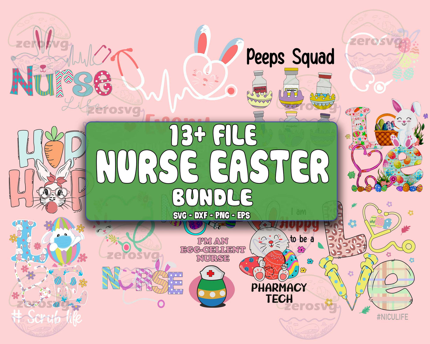 Nurse easter svg , 13+ file Nurse easter svg bundle SVG, EPS, PNG, DXF for Cricut, Silhouette, digital download